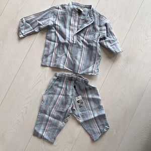 Bonton baby striped top and bottom set 6mo